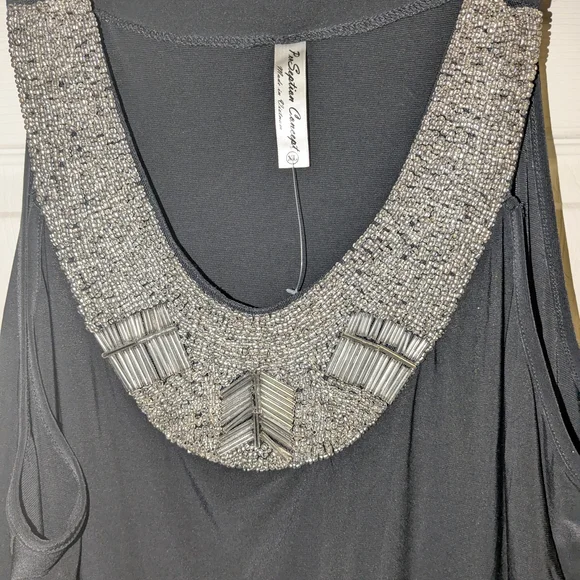 PerSeption Concept Embellished Gray Tank Top - Picture 3 of 5
